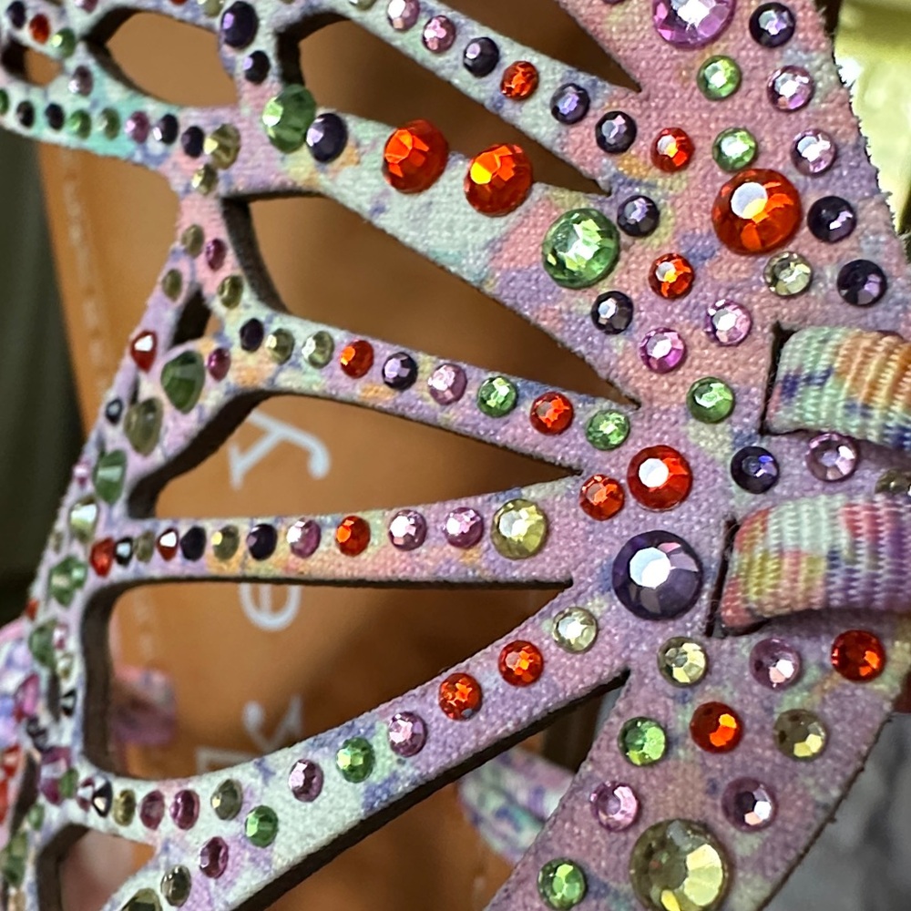 Copper Key
Flutter Rainbow Rhinestone Embellished Butterfly Sandals - Picture 9 of 9